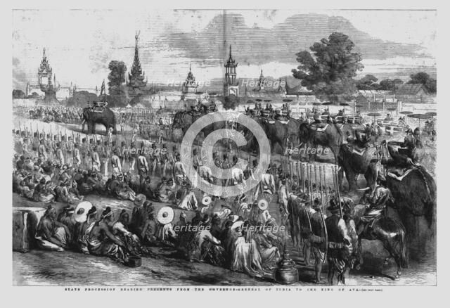'State Procession Bearing Presents from the Governor-General of India to the King of Ava', 1856. Artist: Unknown.