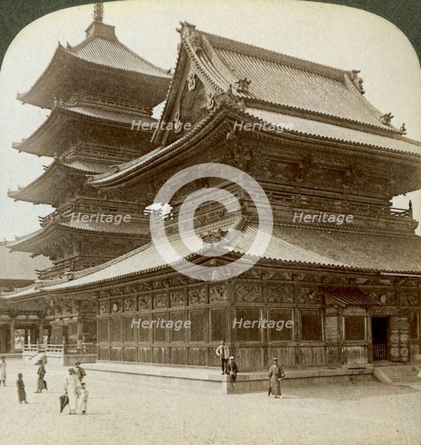 Stately splendour of the Shitenno-ji Temple, Osaka, Japan, 1904. Artist: Underwood & Underwood