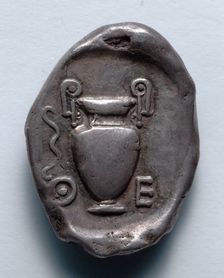 Stater: Amphora and Bow (reverse), 395-387 BC. Creator: Unknown