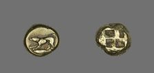 Stater (Coin) Depicting a Crouching Dog, 5th century BCE. Creator: Unknown