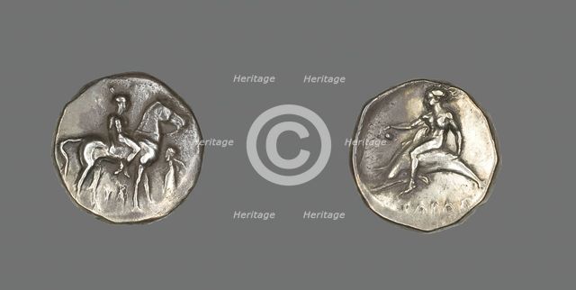Stater (Coin) Depicting a Horseman, probably 380-345 BCE. Creator: Unknown.
