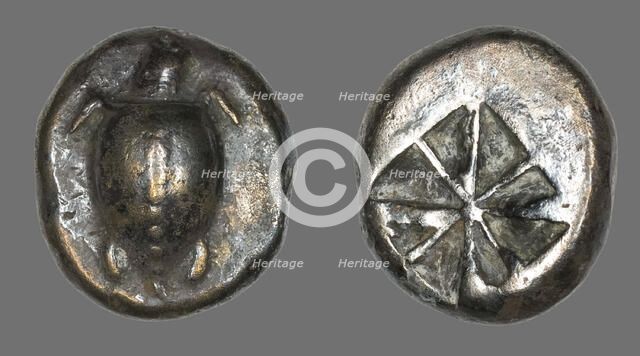Stater (Coin) Depicting a Sea Turtle, 510-485 BCE. Creator: Unknown.