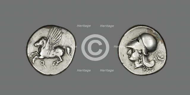 Stater (Coin) Depicting Pegasus, 350-338 BCE. Creator: Unknown.