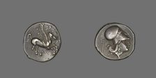 Stater Coin Depicting Pegasus Flying, 400-330 BCE. Creator: Unknown
