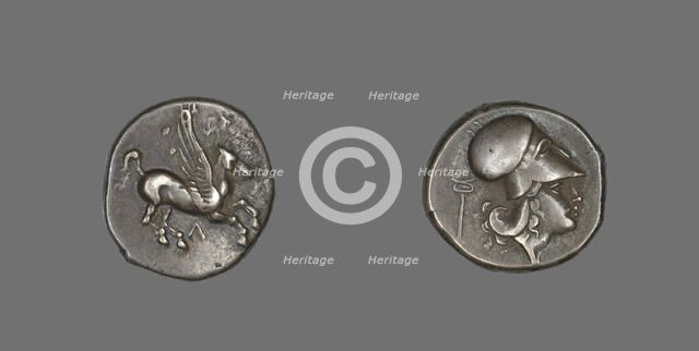 Stater Coin Depicting Pegasus Flying, 400-330 BCE. Creator: Unknown.