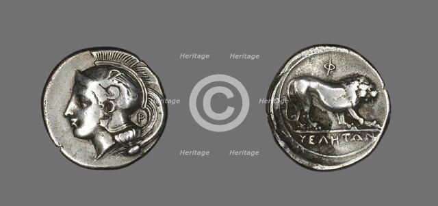 Stater (Coin) Depicting the Goddess Athena, 400-317 BCE. Creator: Unknown.