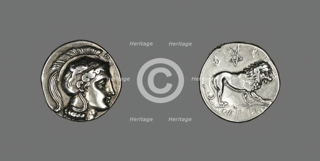 Stater (?) (Coin) Depicting the Goddess Athena, 4th-mid 3rd century BCE. Creator: Unknown.