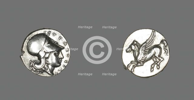 Stater (Coin) Depicting the Goddess Athena, 345-317 BCE. Creator: Unknown.