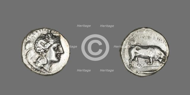 Stater (Coin) Depicting the Goddess Athena, 350-320 BCE. Creator: Unknown.