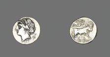 Stater (Coin) Depicting the Siren Parthenope, 280-241 BCE. Creator: Unknown