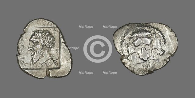 Stater (Coin) Portraying Mithrapata, 380-375 BCE. Creator: Unknown.