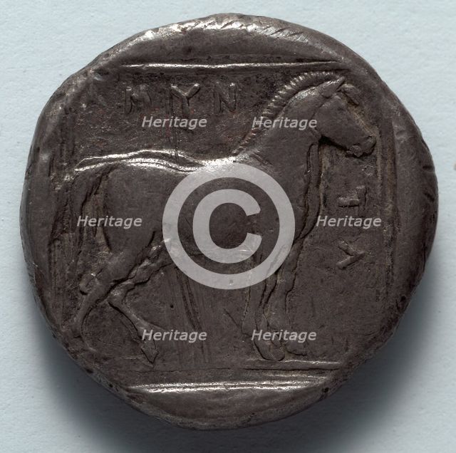 Stater: Free Horse (reverse), 389-369 BC. Creator: Unknown.