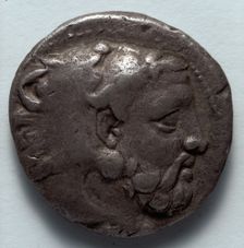 Stater: Head of Bearded Herakles in Lion Skin (obverse), 389-369 BC. Creator: Unknown