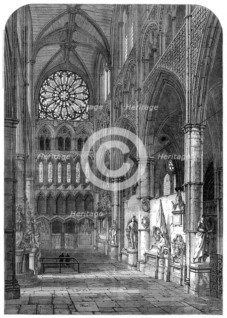 "Statesmen's Corner", North Transept, Westminster Abbey, 1865.  Creator: Unknown.