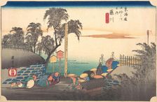Station Thirty-Eight: Fujikawa, Scene at the Border, from the Fifty-Three Stations ..., ca. 1833-34. Creator: Ando Hiroshige