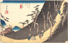 Station Twenty-six: Nissaka, Sayo no Nakayama, from the Fifty-three Stations of the..., ca. 1833-34. Creator: Ando Hiroshige