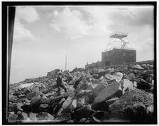 Station and hotel, summit of Pike's Peak, c1900. Creator: William H. Jackson