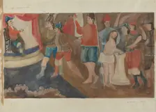 Station of the Cross No. 1: "Jesus is Condemned to Death, c. 1936. Creator: Beulah Bradleigh