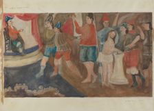 Station of the Cross No. 1: "Jesus is Condemned to Death, c. 1936. Creator: Beulah Bradleigh