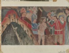 Station of the Cross No. 10: "Jesus is Stripped of His Garments", c. 1936. Creator: Geoffrey Holt