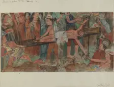 Station of the Cross No. 11: "Jesus is Nailed to the Cross", c. 1936. Creator: Geoffrey Holt
