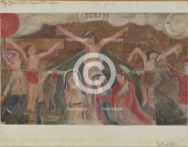 Station of the Cross No. 12: "Jesus Dies Upon the Cross", c. 1936. Creator: Geoffrey Holt.