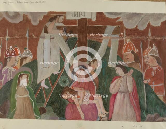 Station of the Cross No. 13: "Jesus is Taken Down from the Cross", c. 1936. Creator: William Herbert.