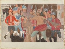 Station of the Cross No. 2: "The Cross is Laid on Jesus", c. 1936. Creator: William Herbert