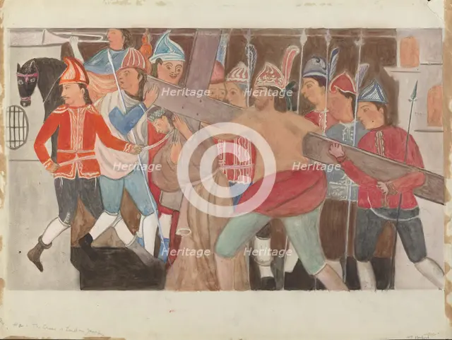Station of the Cross No. 2: "The Cross is Laid on Jesus", c. 1936. Creator: William Herbert.