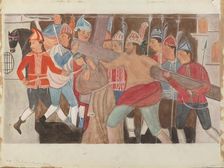 Station of the Cross No. 2: "The Cross is Laid on Jesus", c. 1936. Creator: William Herbert