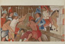 Station of The Cross No. 3: "Jesus Falls the First Time", c. 1936. Creator: William Herbert