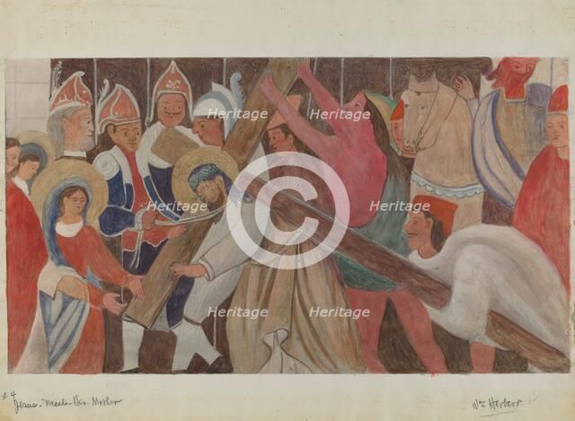 Station of the Cross No. 4: "Jesus Meets His Mother, c. 1936. Creator: William Herbert.