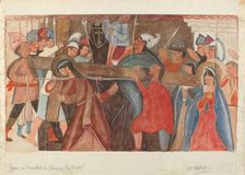 Station of the Cross No. 5: "Jesus is Assisted in Carrying His Cross, c. 1936. Creator: William Herbert