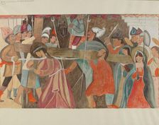 Station of the Cross No. 5: "Jesus is Assisted in Carrying His Cross, c. 1936. Creator: William Herbert