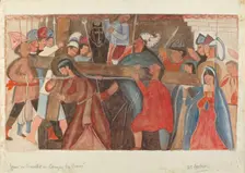 Station of the Cross No. 5: "Jesus is Assisted in Carrying His Cross, c. 1936. Creator: William Herbert