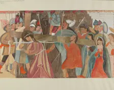 Station of the Cross No. 5: "Jesus is Assisted in Carrying His Cross, c. 1936. Creator: William Herbert