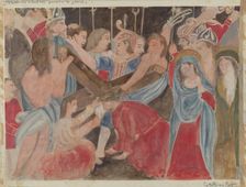 Station of the Cross No. 6: "Veronica Renders Service to Jesus", c. 1936. Creator: Geoffrey Holt