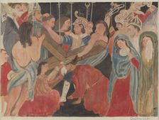 Station of the Cross No. 6: "Veronica RendersService to Jesus", c. 1936. Creator: Geoffrey Holt