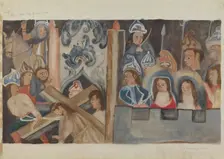 Station of the Cross No. 7: "Jesus Falls the Second Time", c. 1936. Creator: Beulah Bradleigh