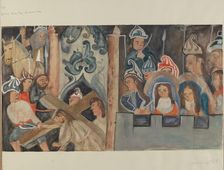 Station of the Cross No. 7: "Jesus Falls the Second Time", c. 1936. Creator: Beulah Bradleigh