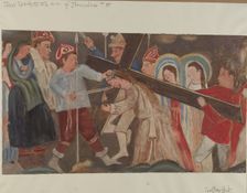 Station of the Cross No. 8: "Jesus Speaks to the Women of Jerusalem", c. 1936. Creator: Geoffrey Holt