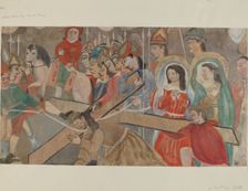 Station of the Cross No. 9: Jesus Falls the Third Time, c. 1936. Creator: Beulah Bradleigh