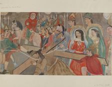 Station of the Cross No. 9: Jesus Falls the Third Time, c. 1936. Creator: Beulah Bradleigh