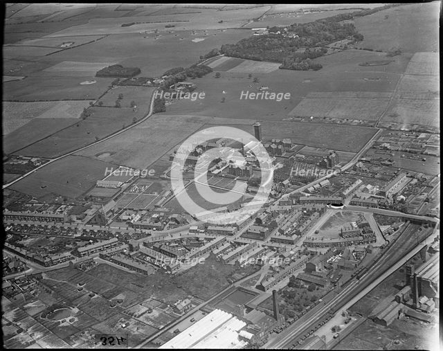 Station Road, the Fylde Institution and environs, Wesham, Lancashire, c1930s. Creator: Arthur William Hobart.