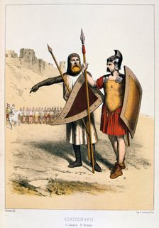 Stationarii, a Gaul and a Roman c1887 Artist: Francois Cudet