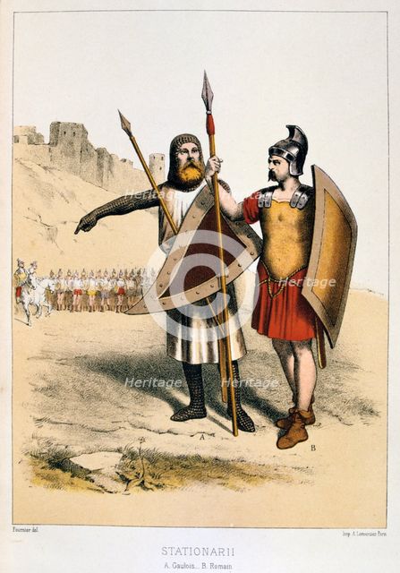 'Stationarii, a Gaul and a Roman', c1887 Artist: Francois Cudet