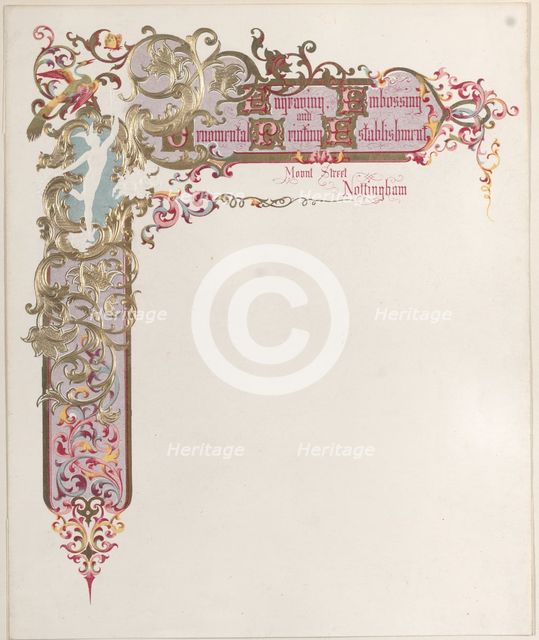 Stationery for Engraving, Embossing and Ornamental Printing Establishment, 19th ce..., 19th century. Creator: Anon.