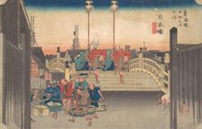 Stations One: Morning View of Nihonbashi, ca. 1833-34., ca. 1833-34. Creator: Ando Hiroshige