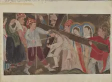 Stations of the Cross No. 8: "Jesus Speaks to the Women of Jerusalem, c. 1936. Creator: Geoffrey Holt