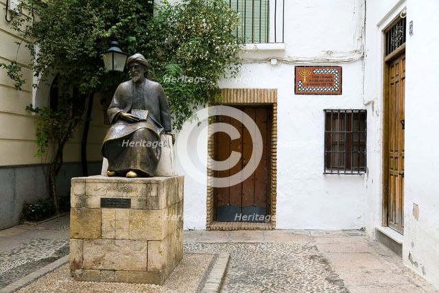 Statue of Maimonides, Jewish Quarter, Cordoba, Spain, 2007. Creator: Samuel Magal.
